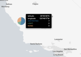 JIFX 21-4 Damage Assessment statistics displayed on a map