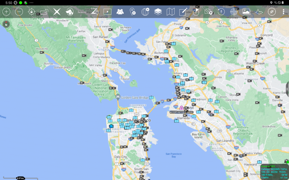 Screenshot of ATAK using External GPS